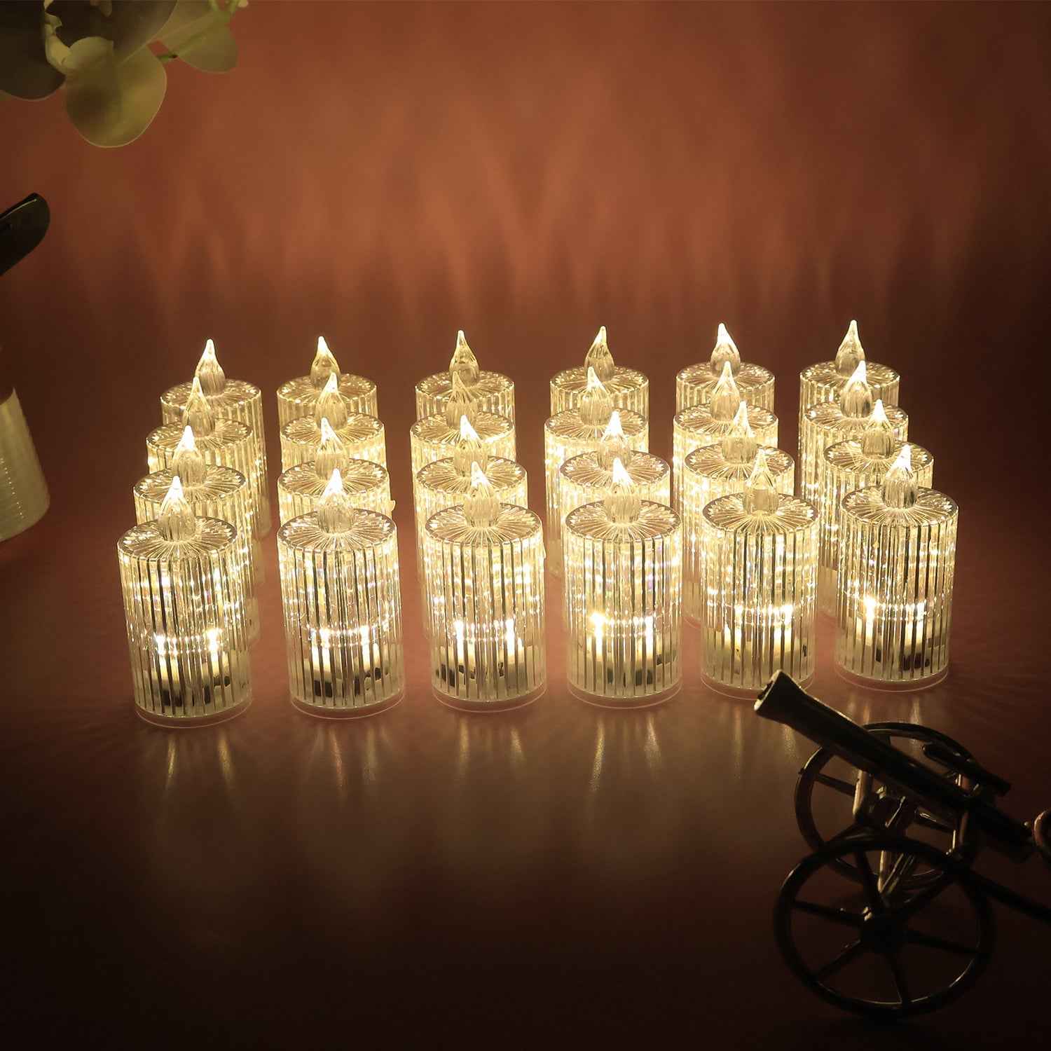 LED Flameless Decorative Candle Set – Smokeless Crystal Design