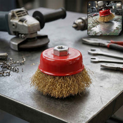 Heavy Duty Gold Wire Cup Brush Ð Durable Metal Cleaning Tool