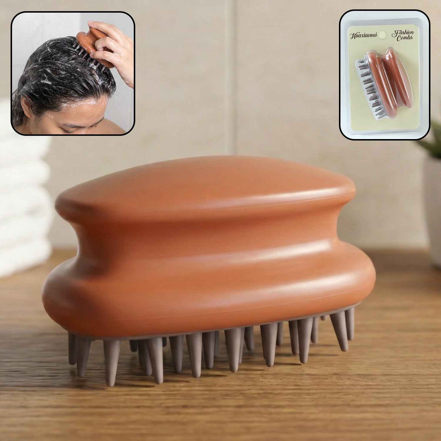 Scalp Massage Brush – Soft Flexible Bristles for Gentle Hair Care