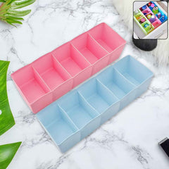 Socks Storage Organizer – 5 Compartment Drawer Box (Pack of 2) | Organivo
