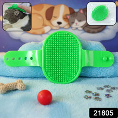 Pet Grooming Bath Brush – Soft Bristles with Adjustable Strap