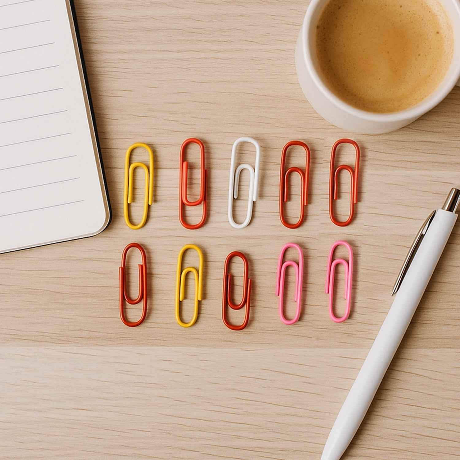 Vinyl-Coated Paper Clips – Colourful, Rust-Resistant Set (10 Pcs)