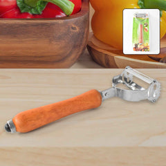 Vegetable Peeler with Wooden Handle – Sharp Steel Blade