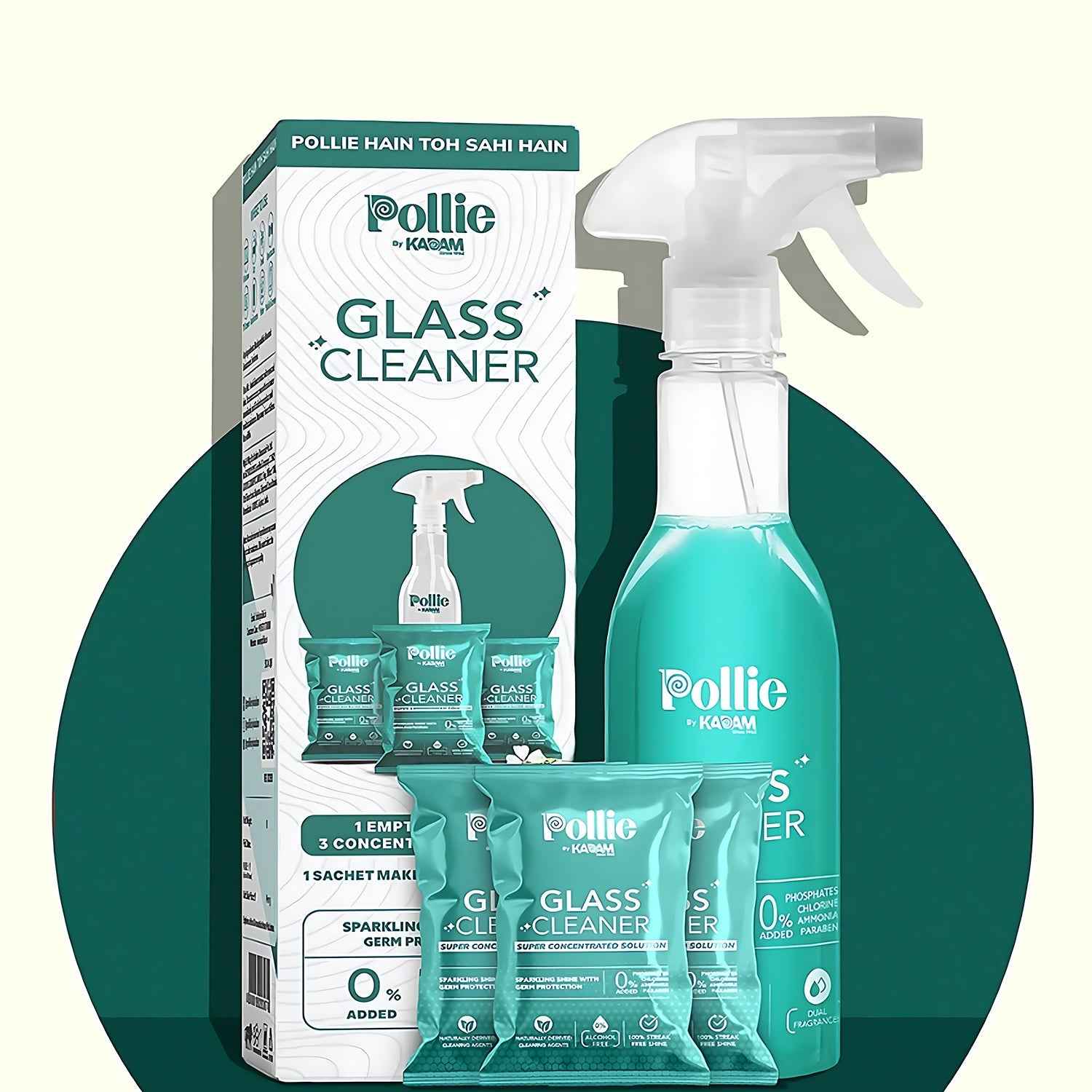 Concentrated Glass Cleaner – Eco-Friendly Refillable Spray Kit