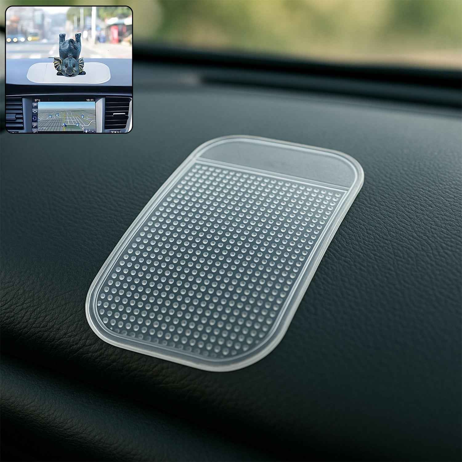 Transparent Non-Slip Silicone Dashboard Mat - Large Size Grip