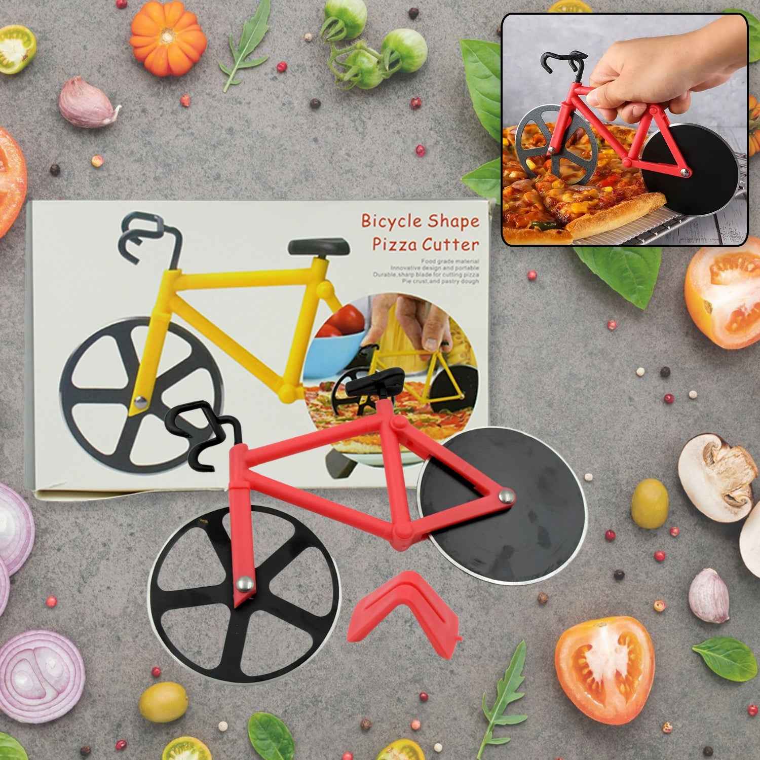 Bicycle Pizza Cutter – Stainless Steel Blade | Quickslice