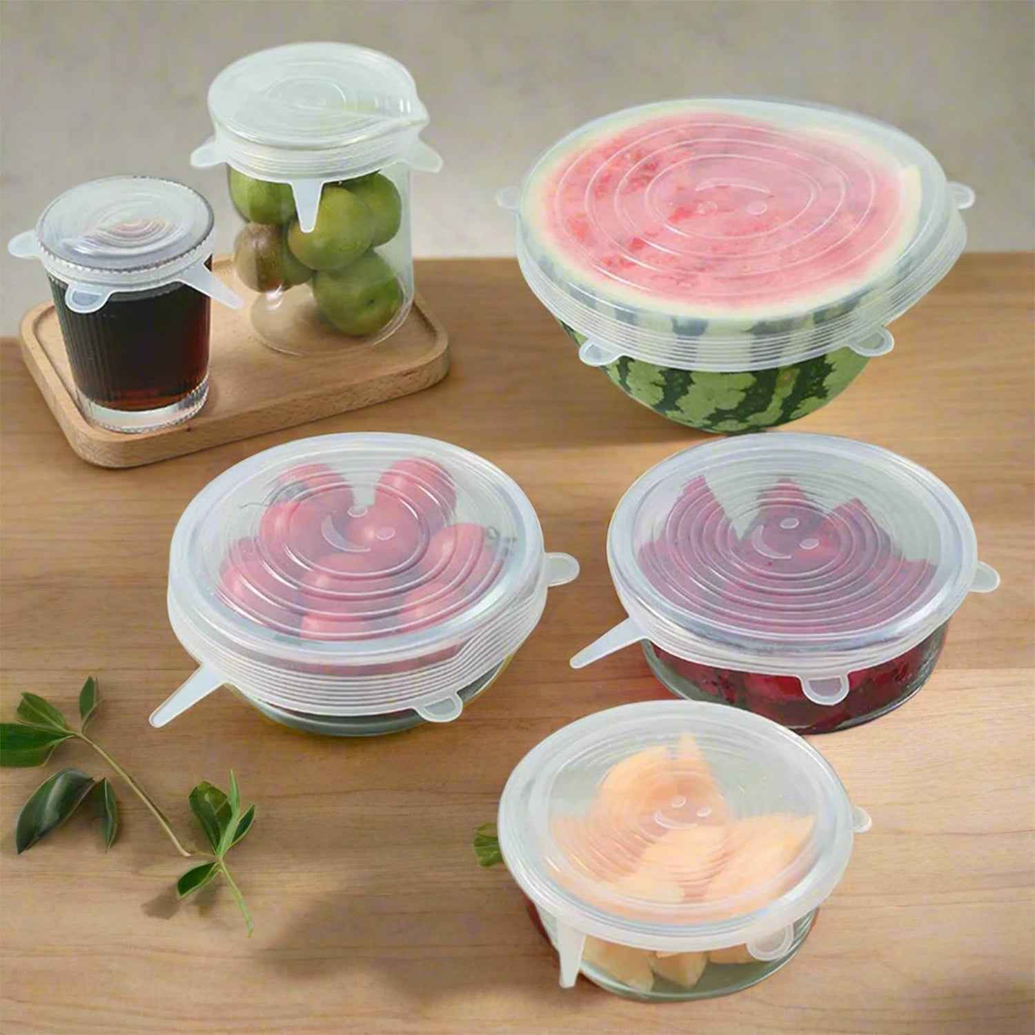 Silicone Food Covers – 6 Pc Reusable Stretch Lids | Tidy Table