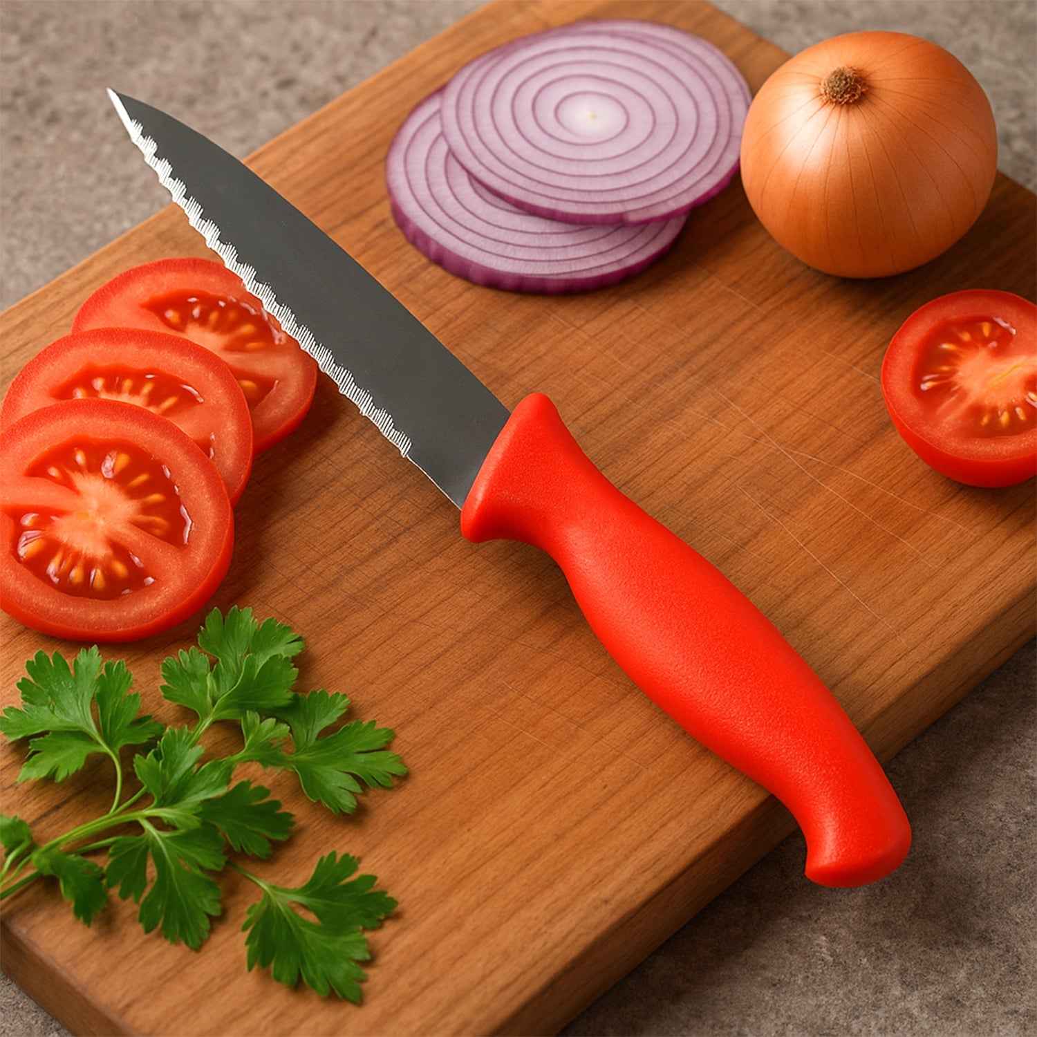 Serrated Kitchen Knife – Sharp, Ergonomic Stainless Steel Blade