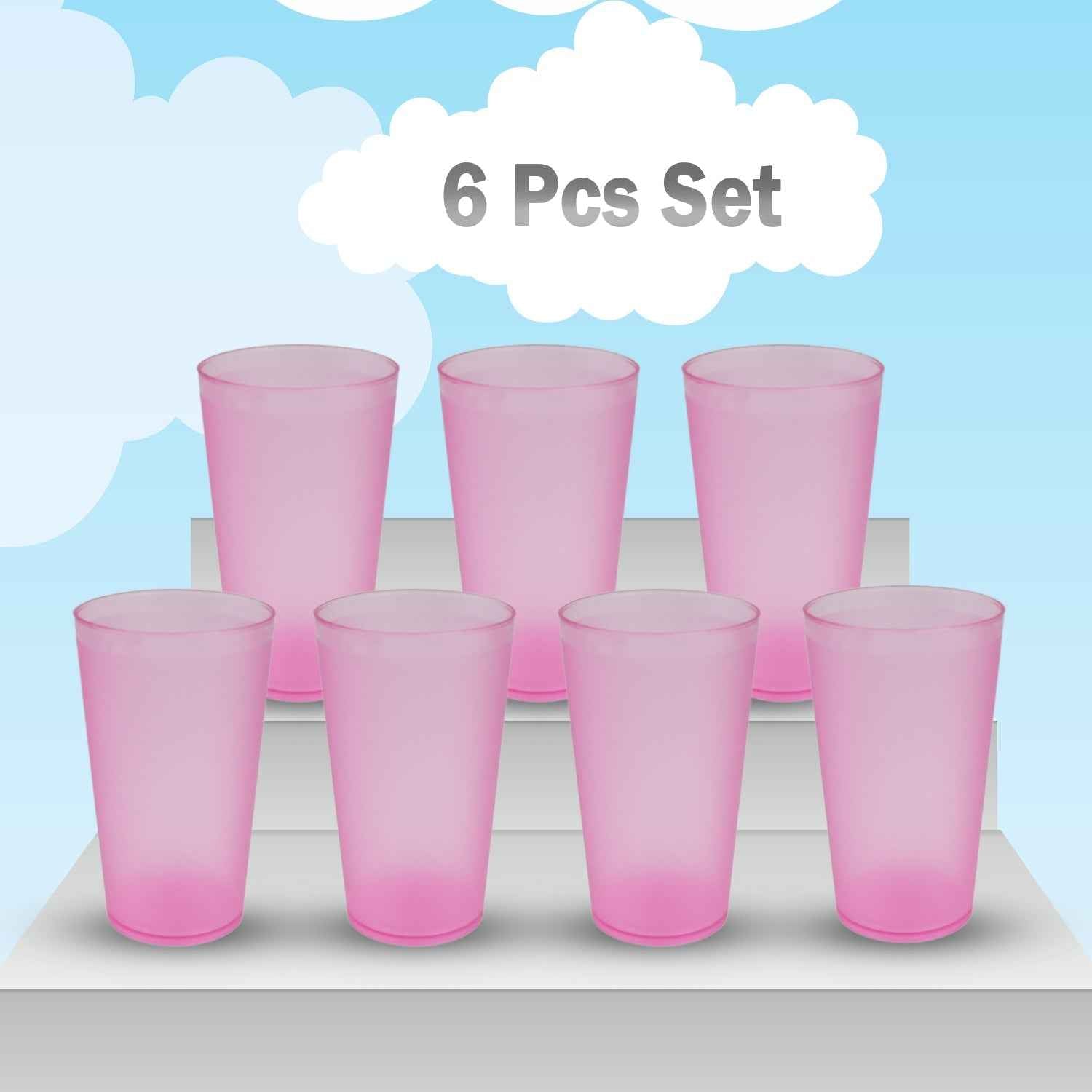 Set of 6 lightweight plastic glasses for water and beverages, suitable for home or office.