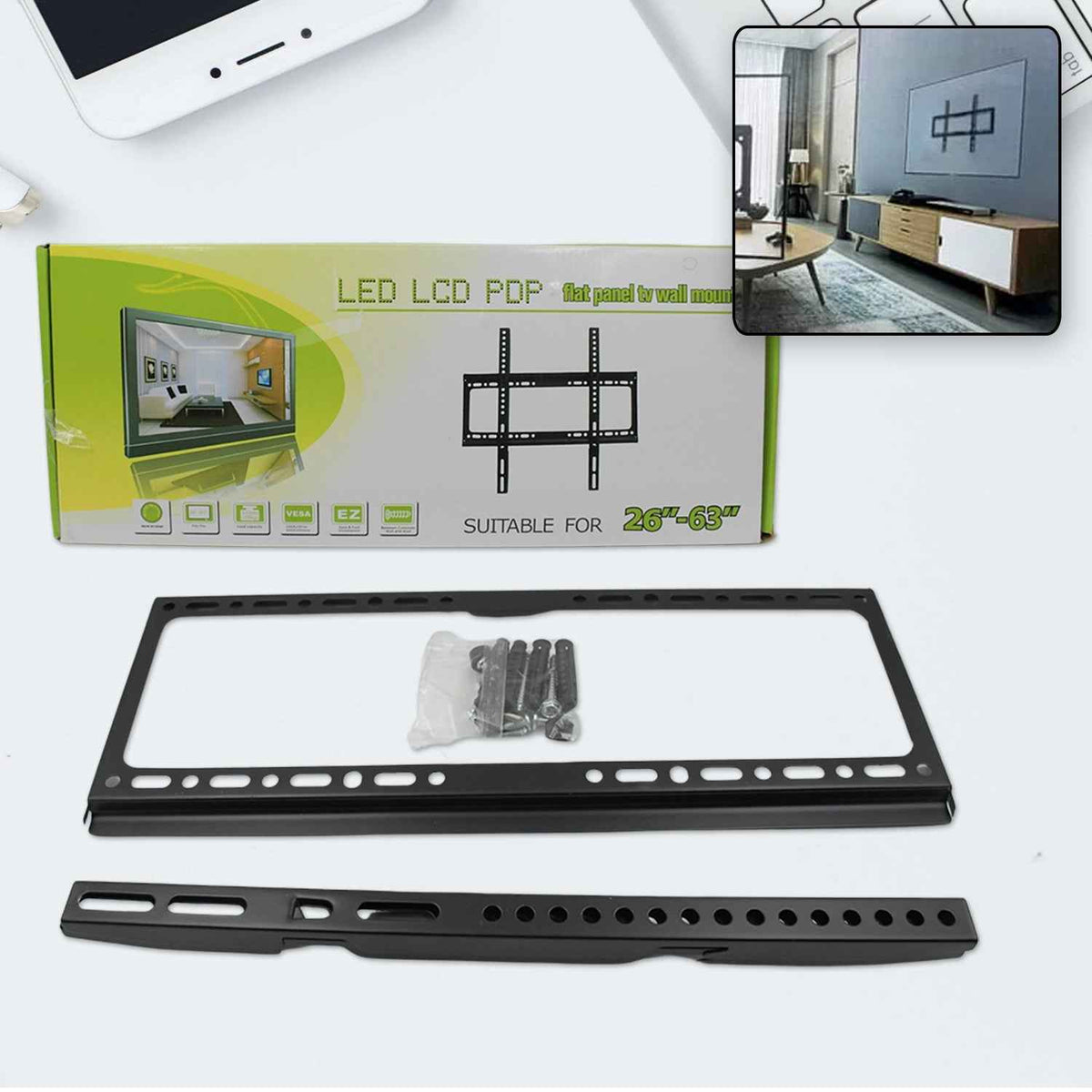 TV Wall Bracket – Heavy-Duty Full Motion for 26-63 Inch TVs | Indo Glow