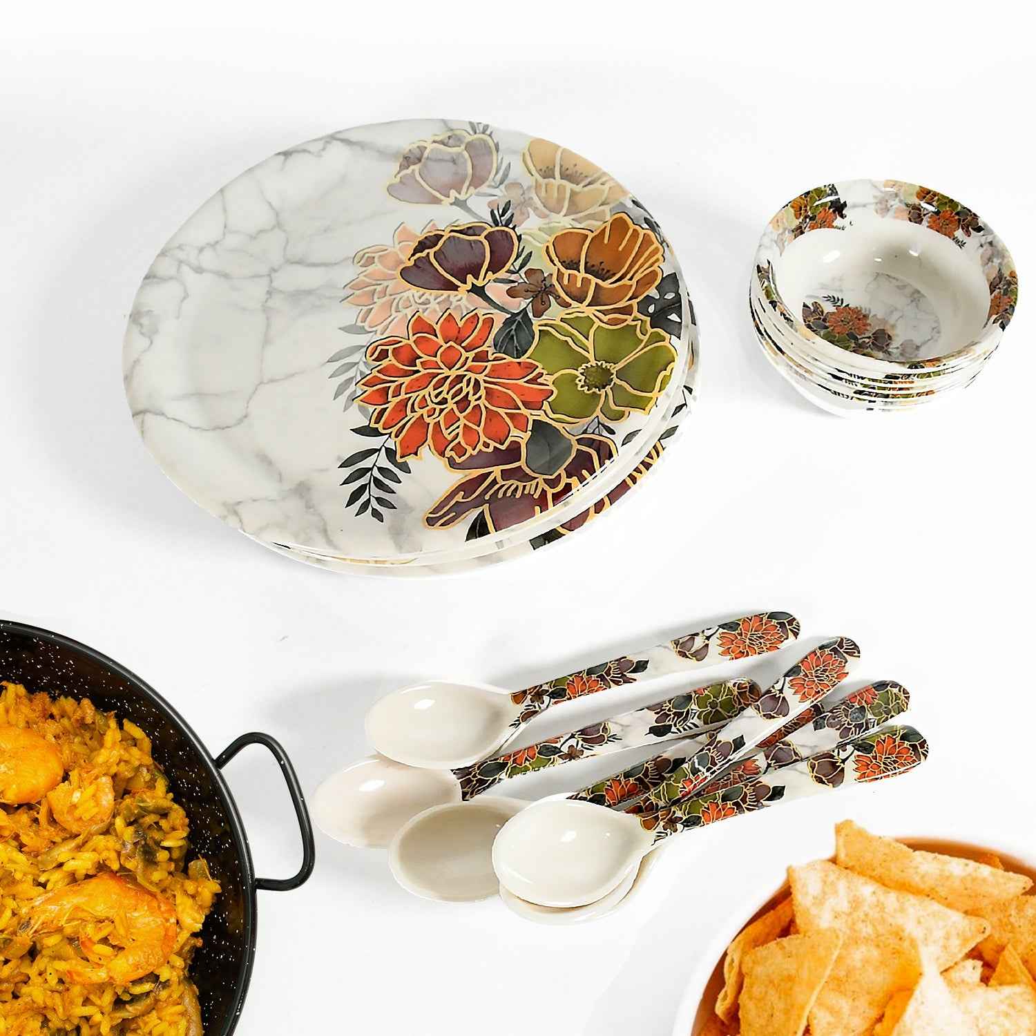 Plastic Dinner Set – 18-Piece Microwave & Dishwasher Safe | Jiaqi