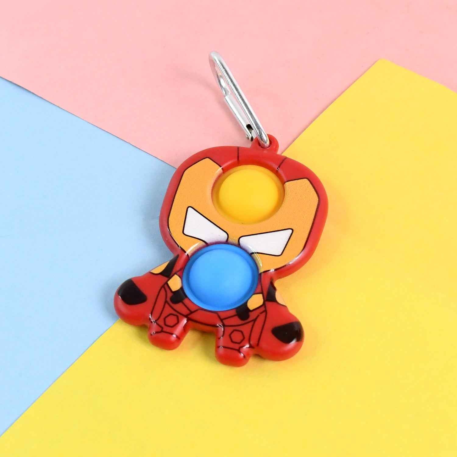 Iron Man Pop It Keychain – Compact Fidget Stress Relief Toy
