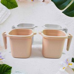 Plastic Bath Mug Set – Square, 1000ml (4 Pc) | Mini Bubbles