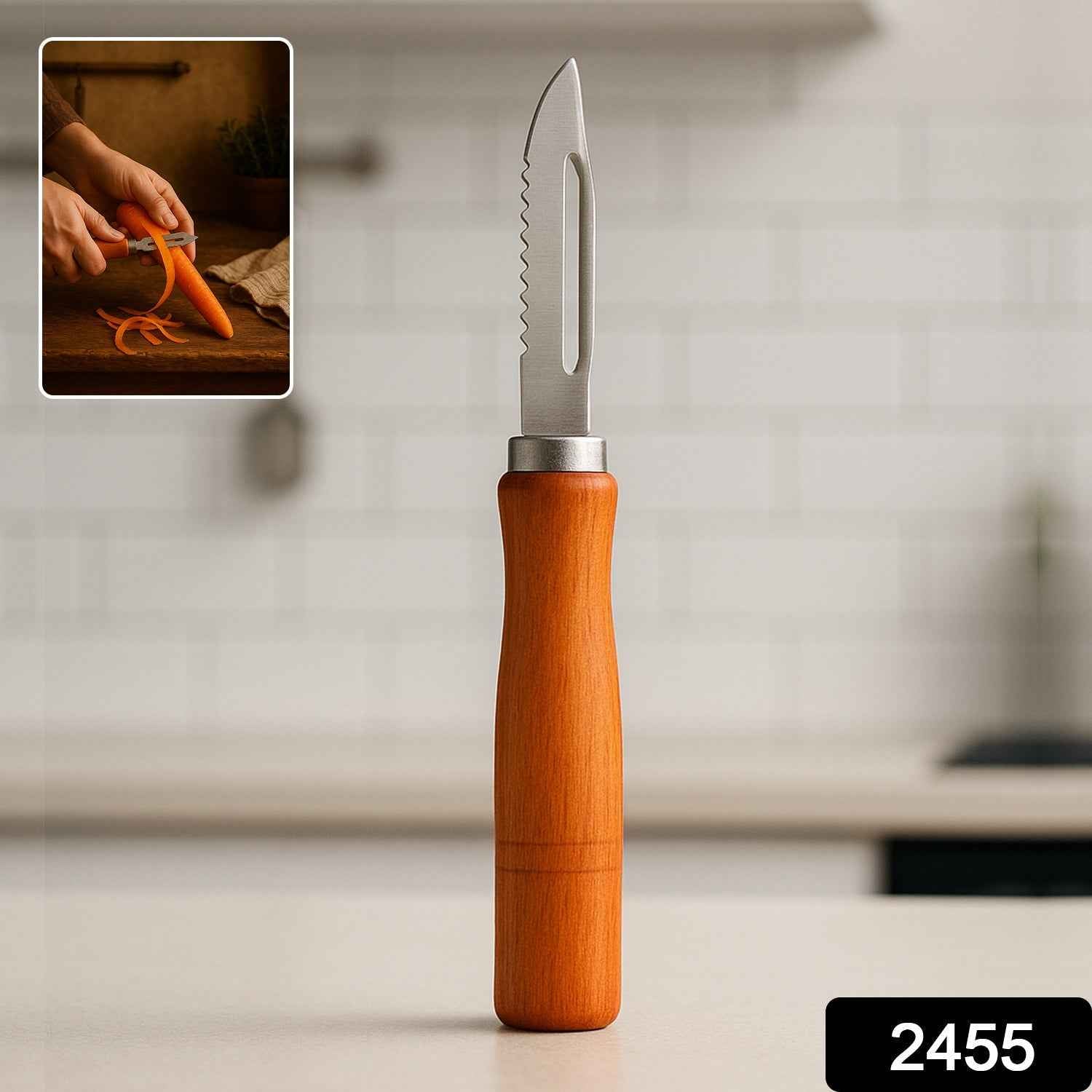 Vegetable Peeler – Stainless Steel & Wooden Handle | Quickslice