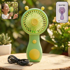 Rechargeable Mini Handheld Fan – Cute Cartoon USB Portable Cooler