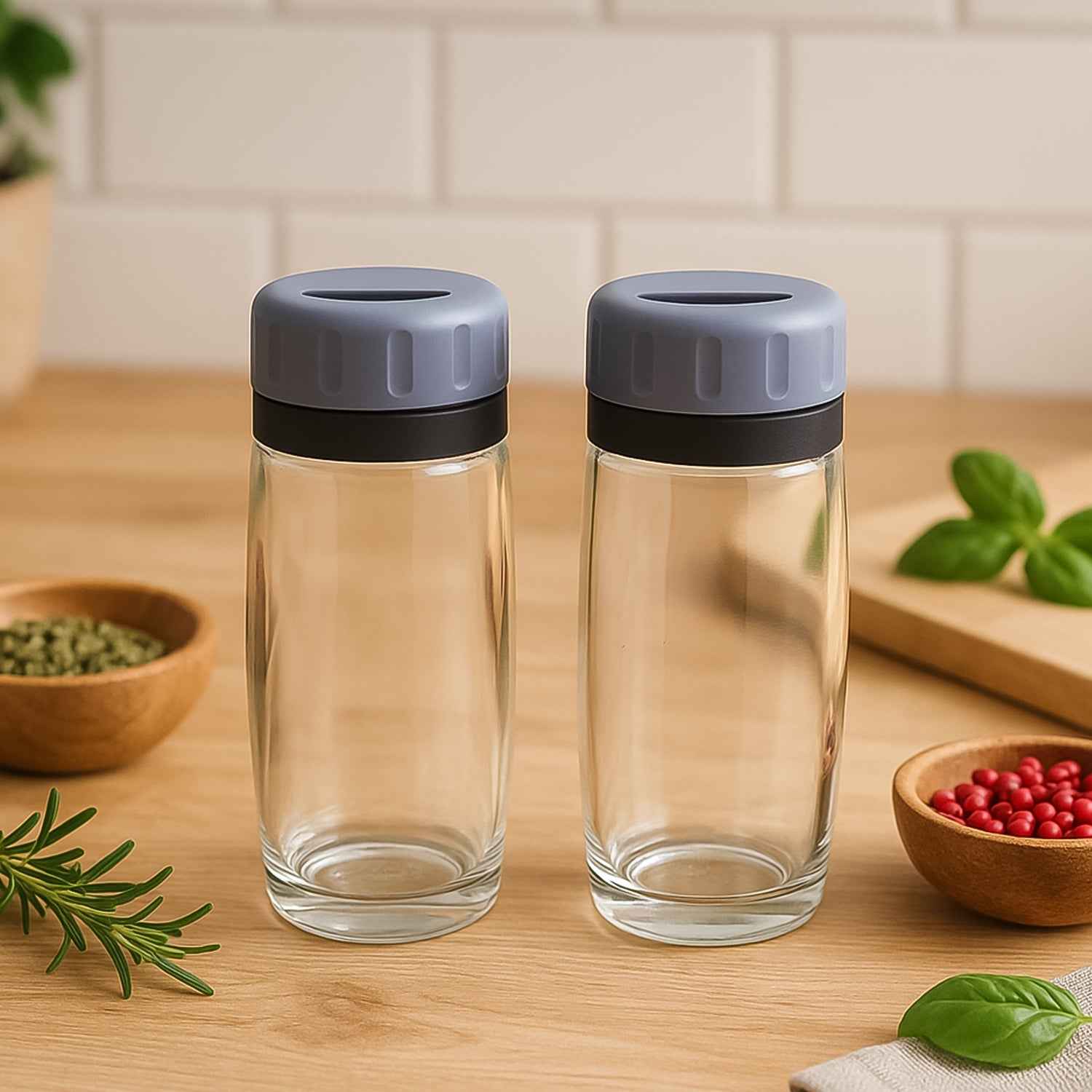 Salt and Pepper Shaker Set – Transparent Acrylic & Durable Design