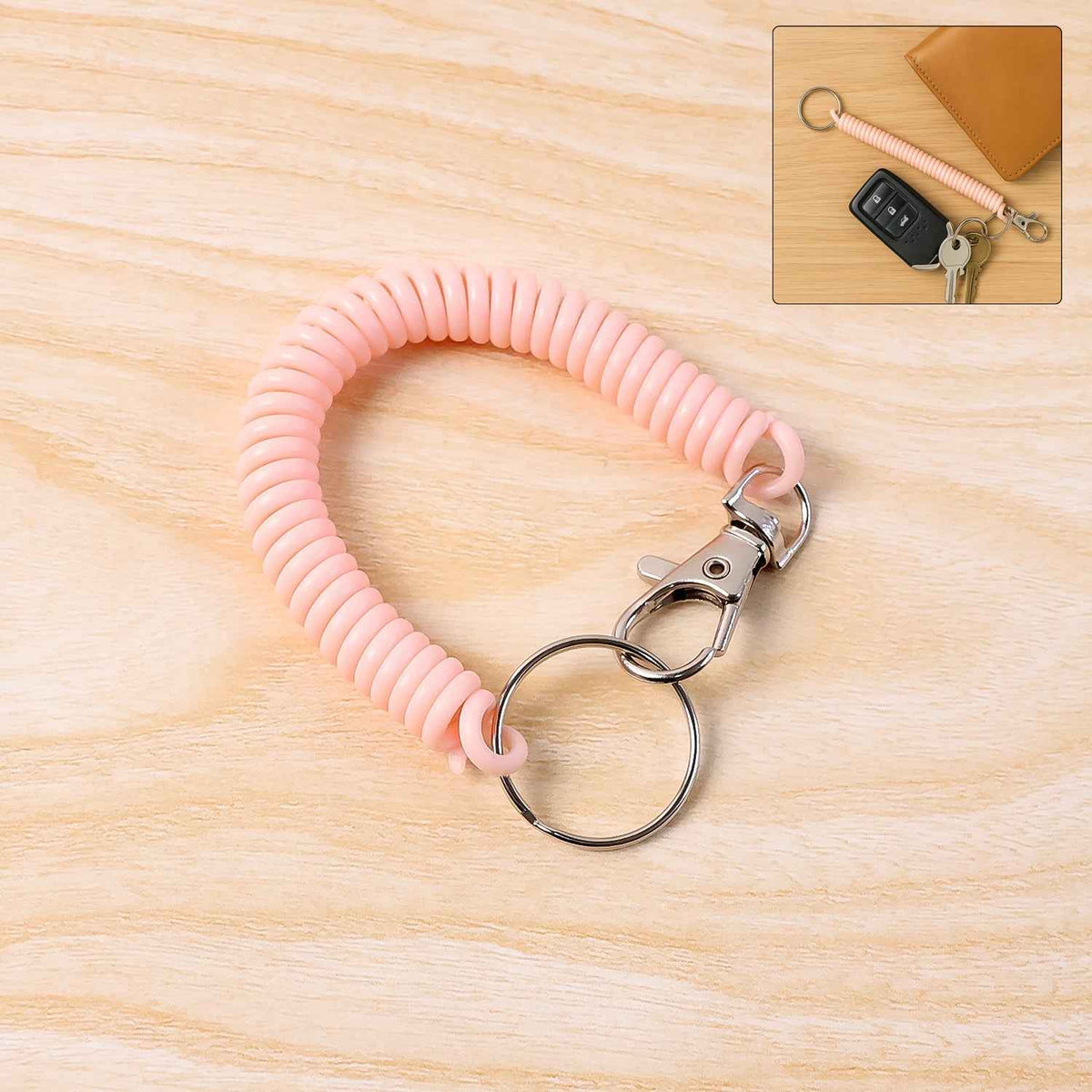 Spiral Coil Keychain Bracelet – Flexible & Durable Wrist Key Holder