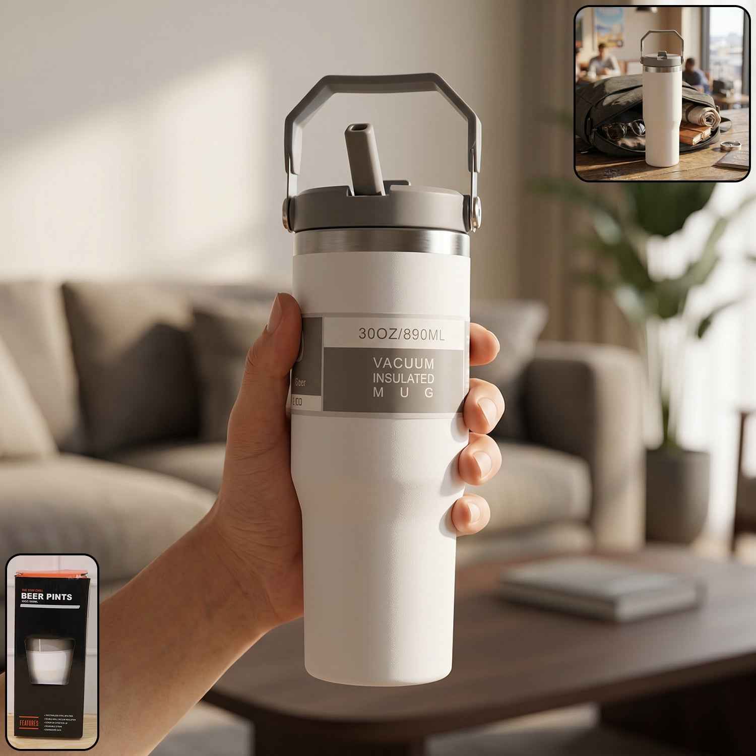Vacuum Insulated Stainless Steel Tumbler Ð Keeps Beverages Hot & Cold