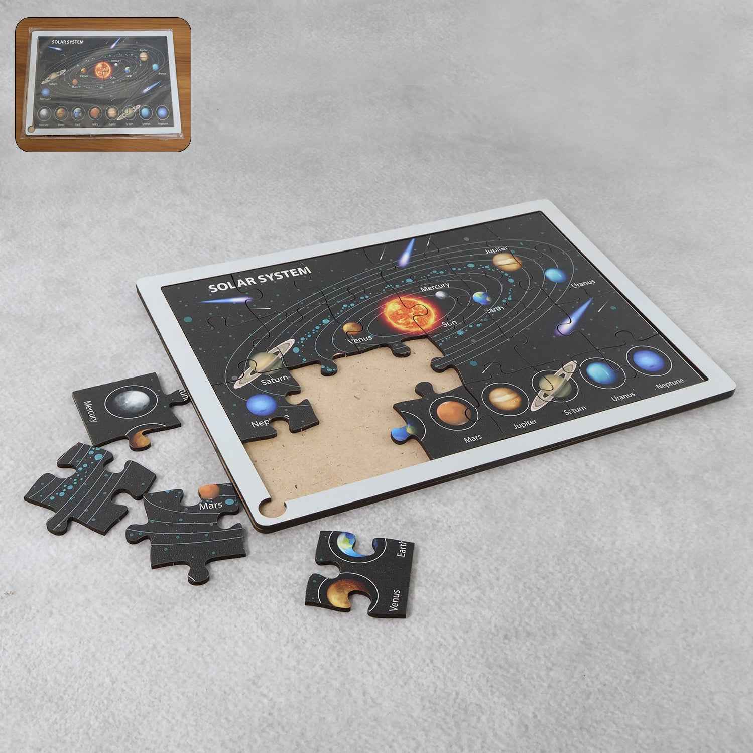 Solar System Puzzle for Kids – Educational Wooden Space Toy