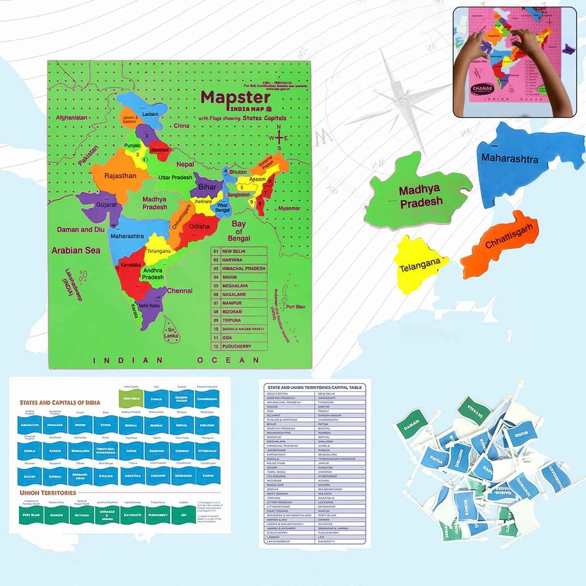 India Map Puzzle – Educational EVA Foam Game for Kids