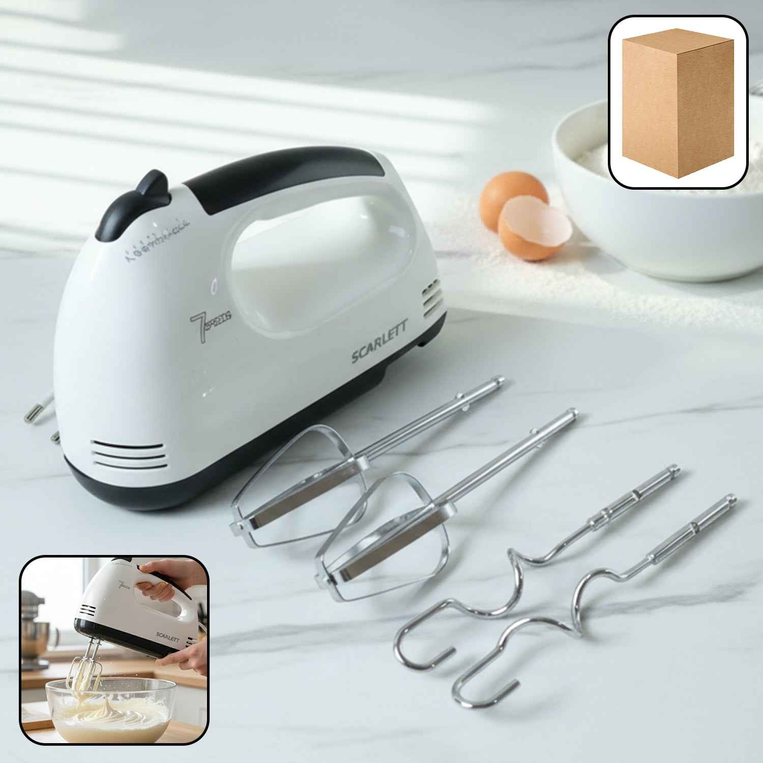 Electric Hand Mixer – Multi-Speed Kitchen Baking Appliance