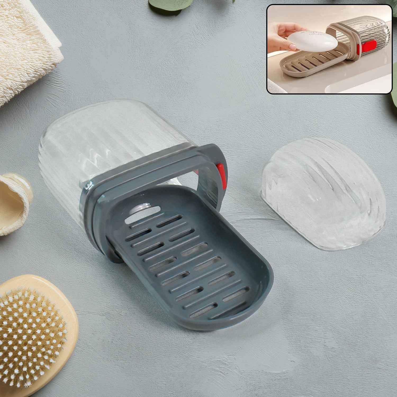 Soap Box Holder – Dust-Proof Lid & Detachable Drain Tray
