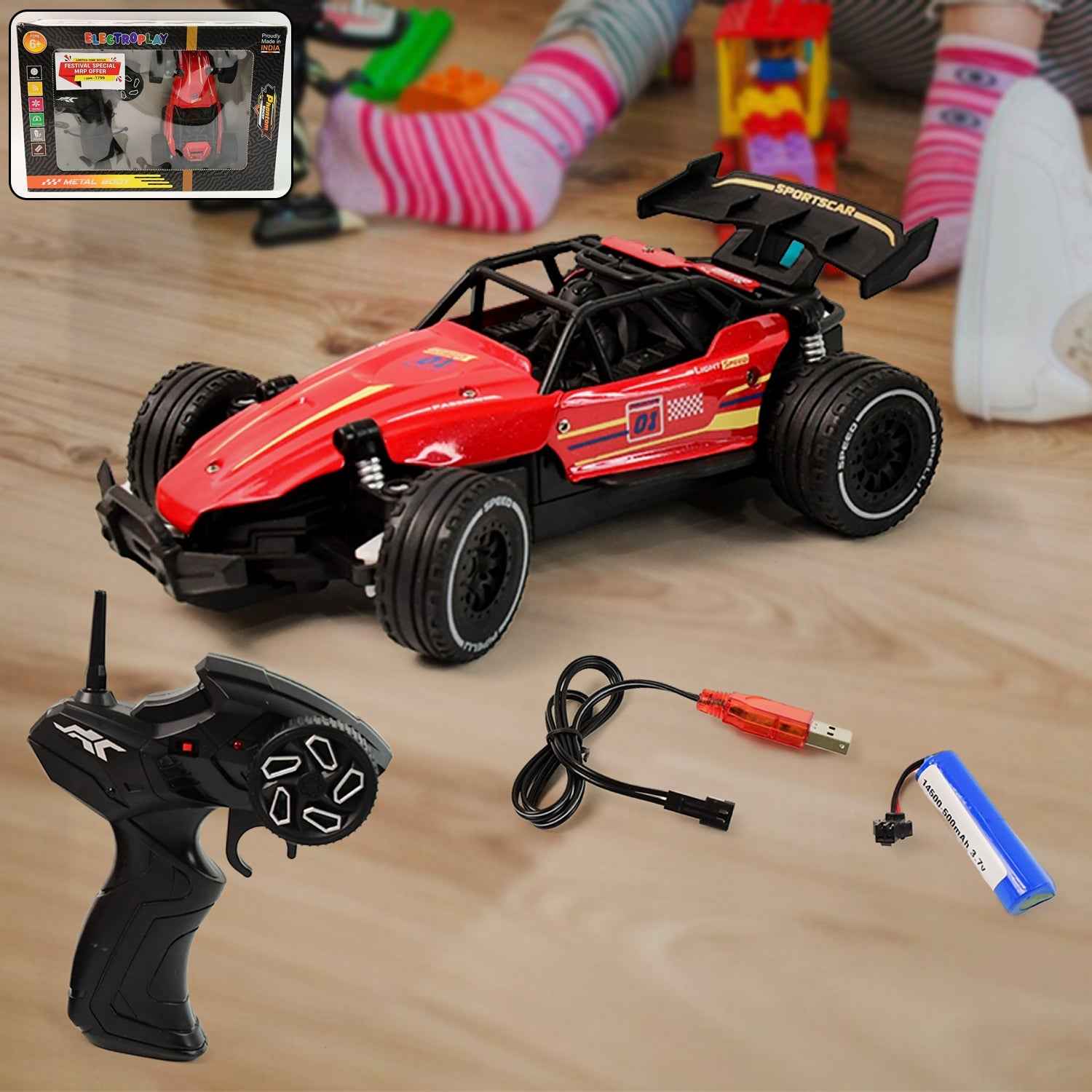 Remote Control Racing Car – High-Speed Red Off-Road Toy