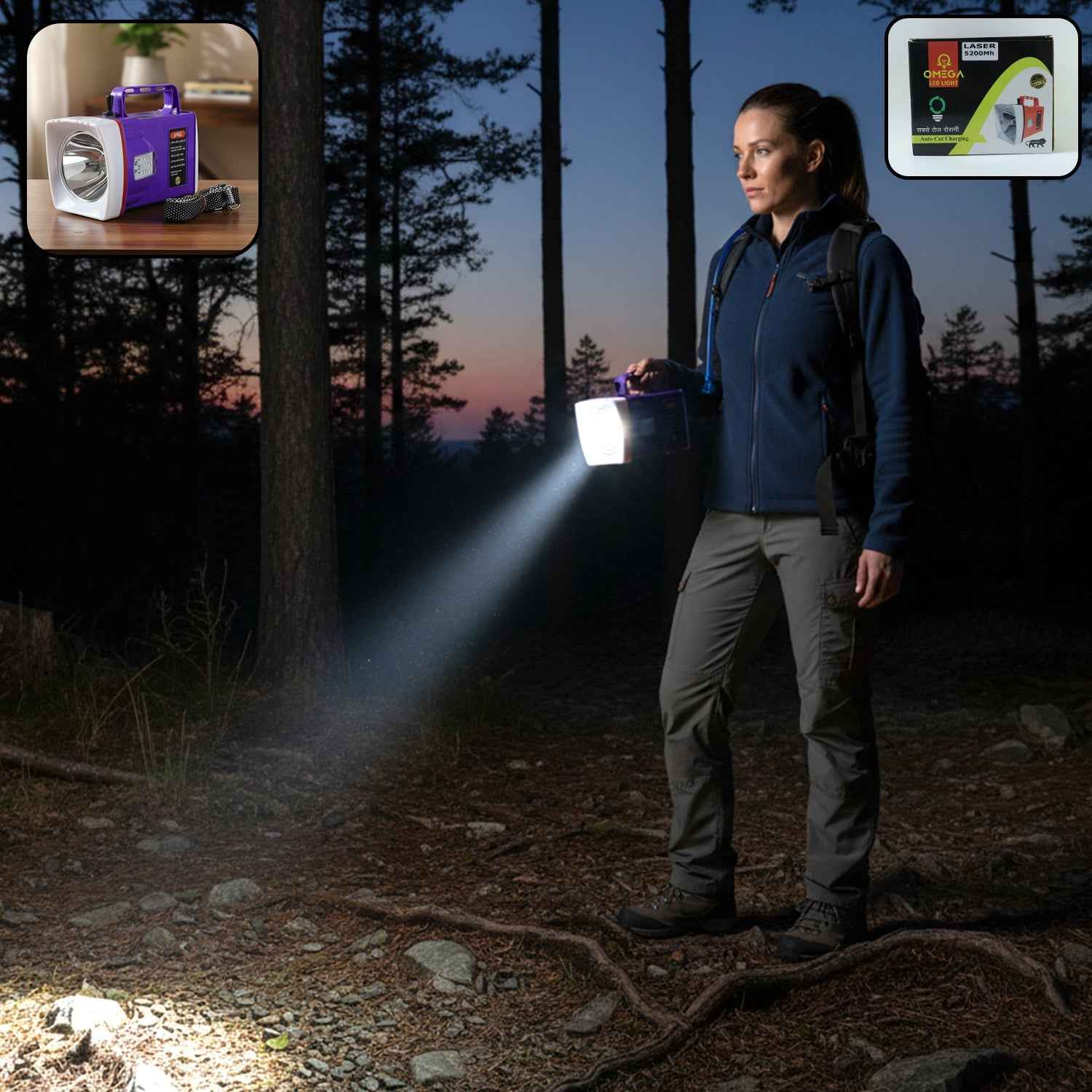 Rechargeable LED Laser Torch – High Power Long Range Emergency Light