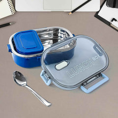 Steel Lunch Box – Airtight, Leak-Proof, Dual Compartment 1000ml