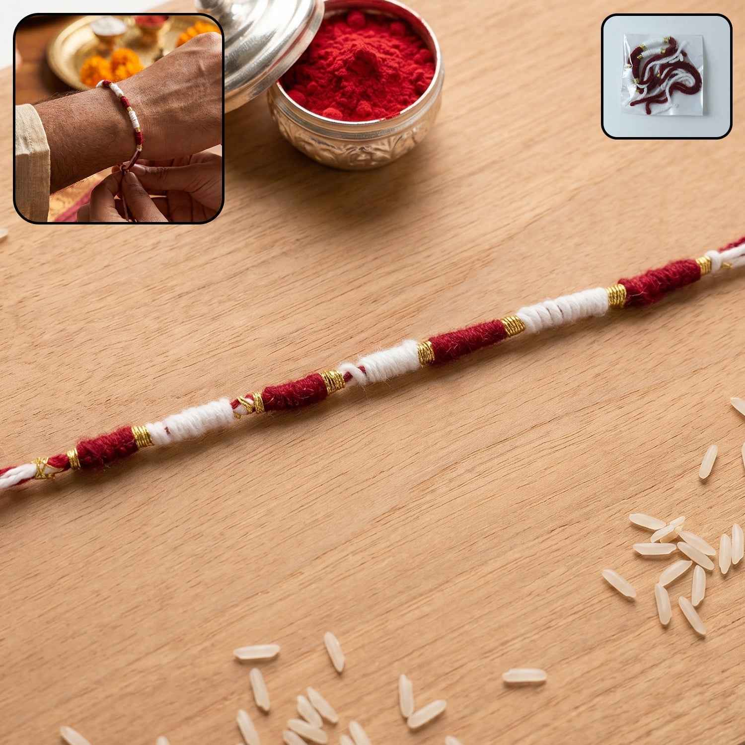 Traditional Pearl Beaded Rakhi Ð Elegant Festive Design for Raksha Bandhan