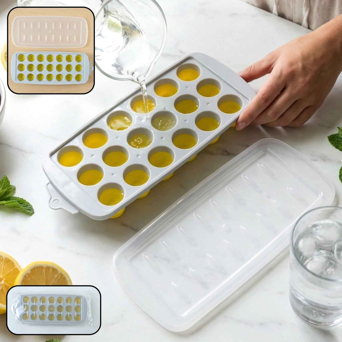 Round Ball Ice Cube Tray with Lid – Creates Elegant Ice Spheres