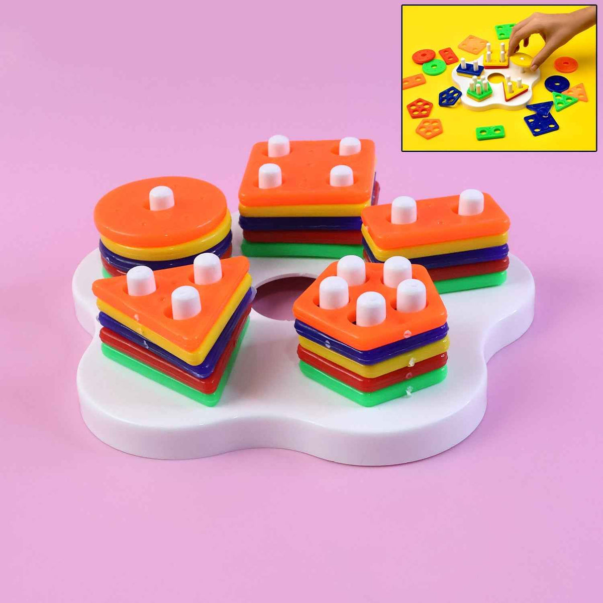 Geometric Stacking Sorter Toy – Toddler Shape Learning & Skills