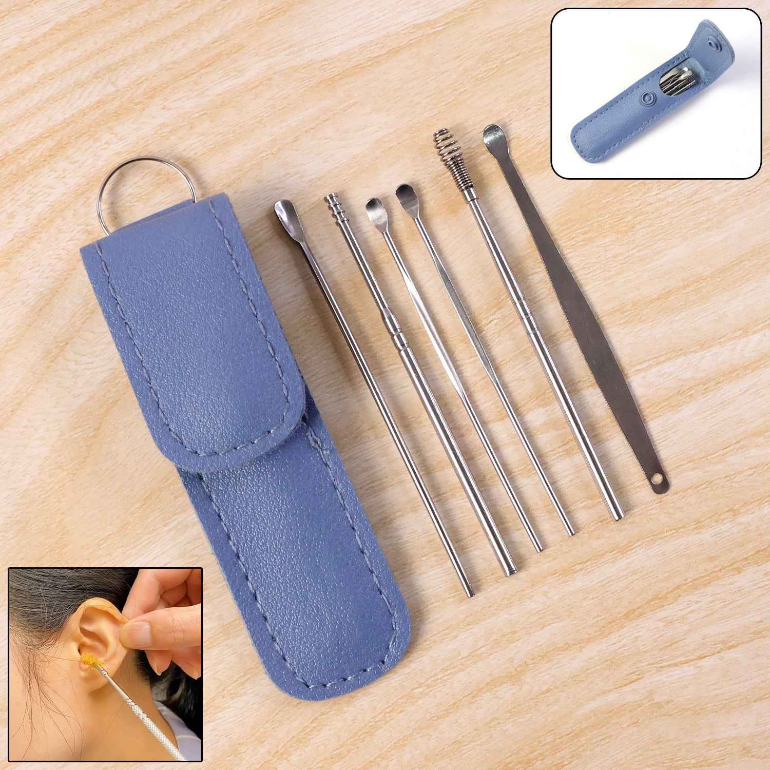 Stainless Steel Ear Cleaning Kit – 6-in-1 Precision Tools