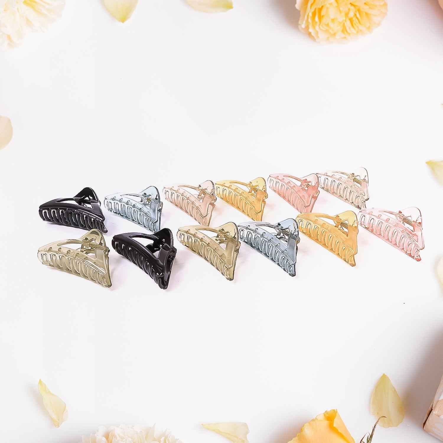 Triangle Hair Claw Clip – Durable 12 Pc Mix Color Set