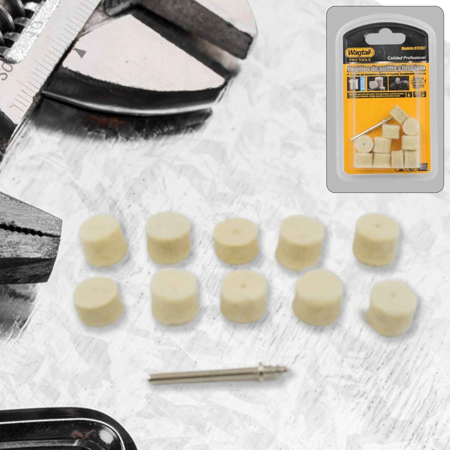 Wool Felt Polishing Pad – 11 Pcs Rotary Tool Accessory | ToolMate Pro