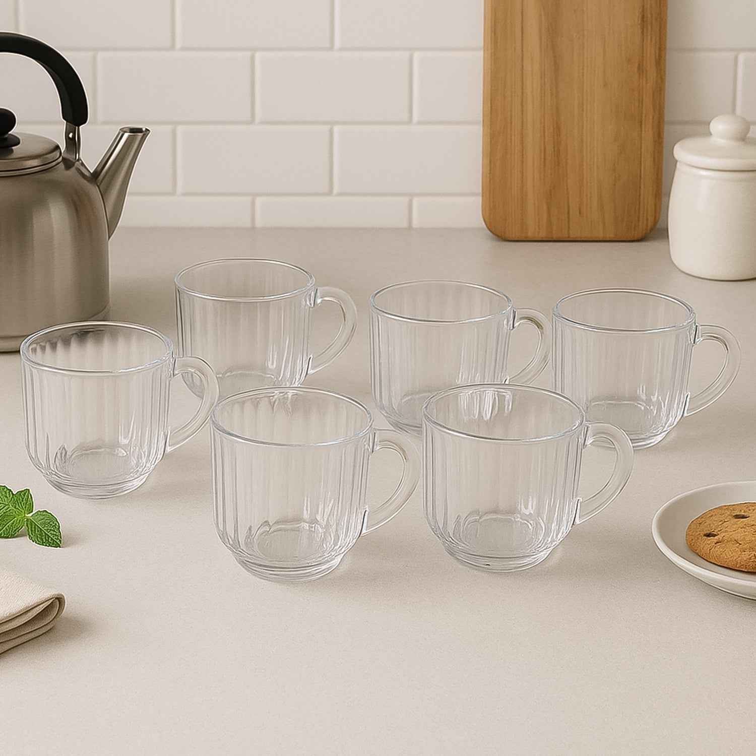Transparent Plastic Tea Cups Set of 6 – Unbreakable & Lightweight