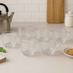 Transparent Plastic Tea Cups Set of 6 – Unbreakable & Lightweight