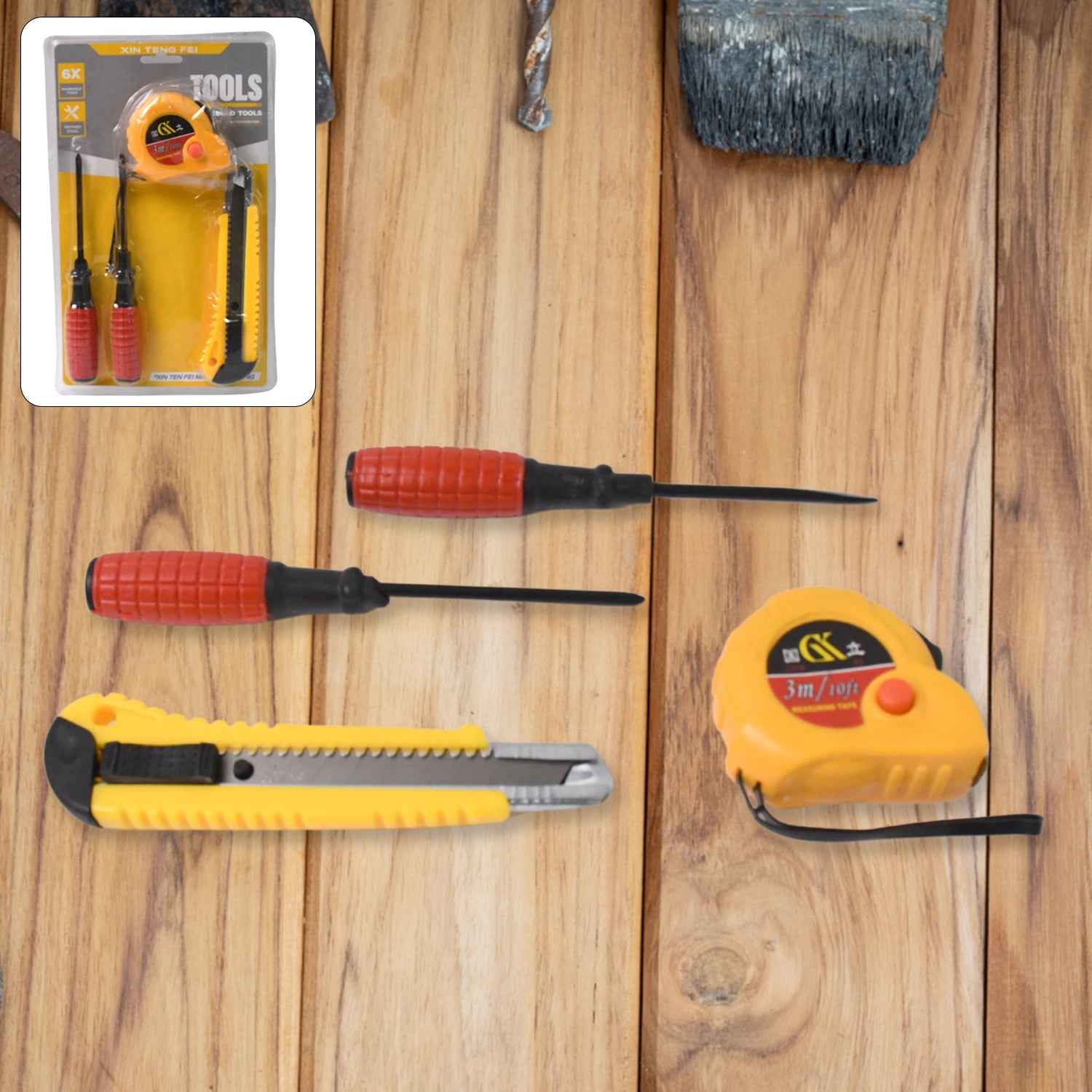 4 in 1 Hand Tool Kit – Durable, Portable Home Repair Set