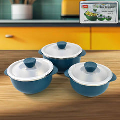 Microwave-Safe Serving Bowl Set – Durable 3-Piece Nestable Bowls