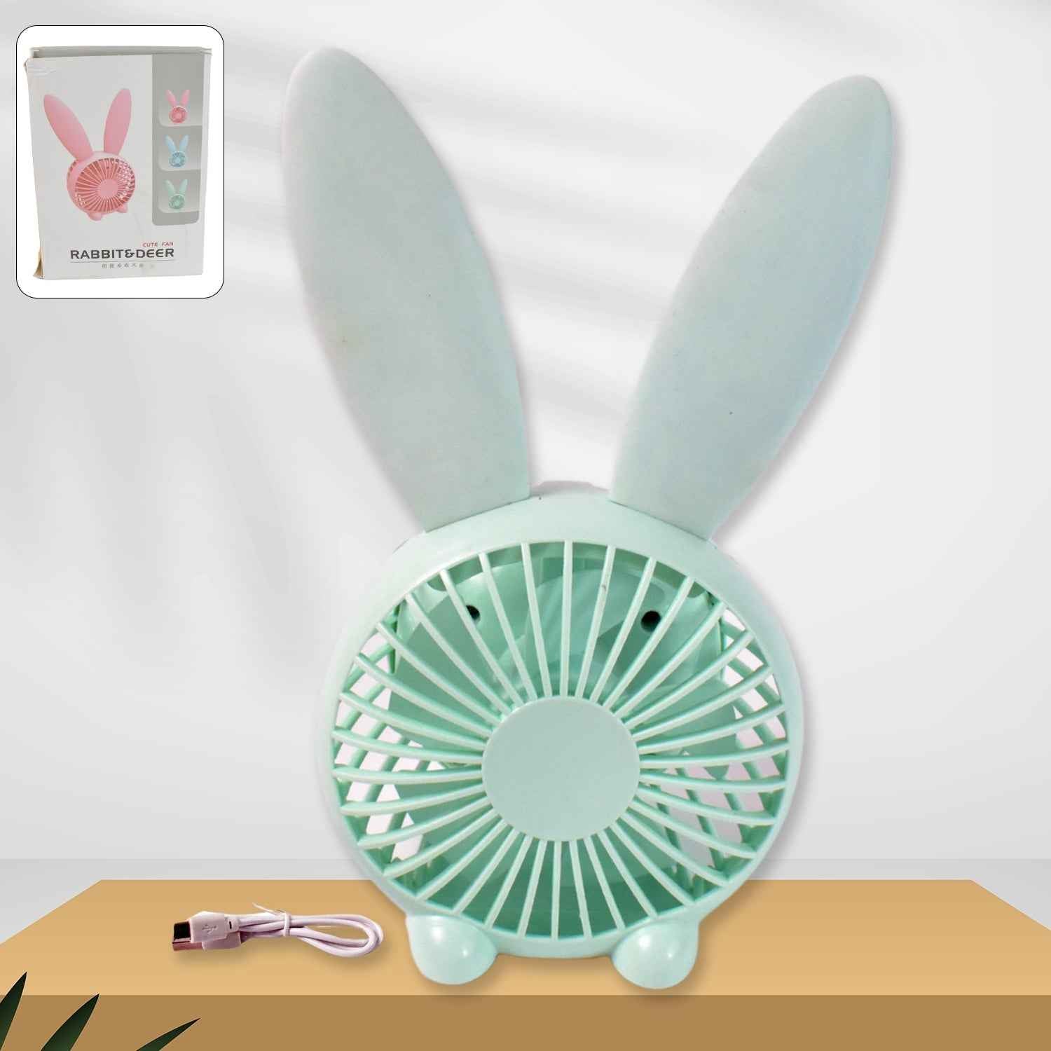 USB Desk Fan – Cute Rabbit Mini Fan with Mist Air | Deskrova