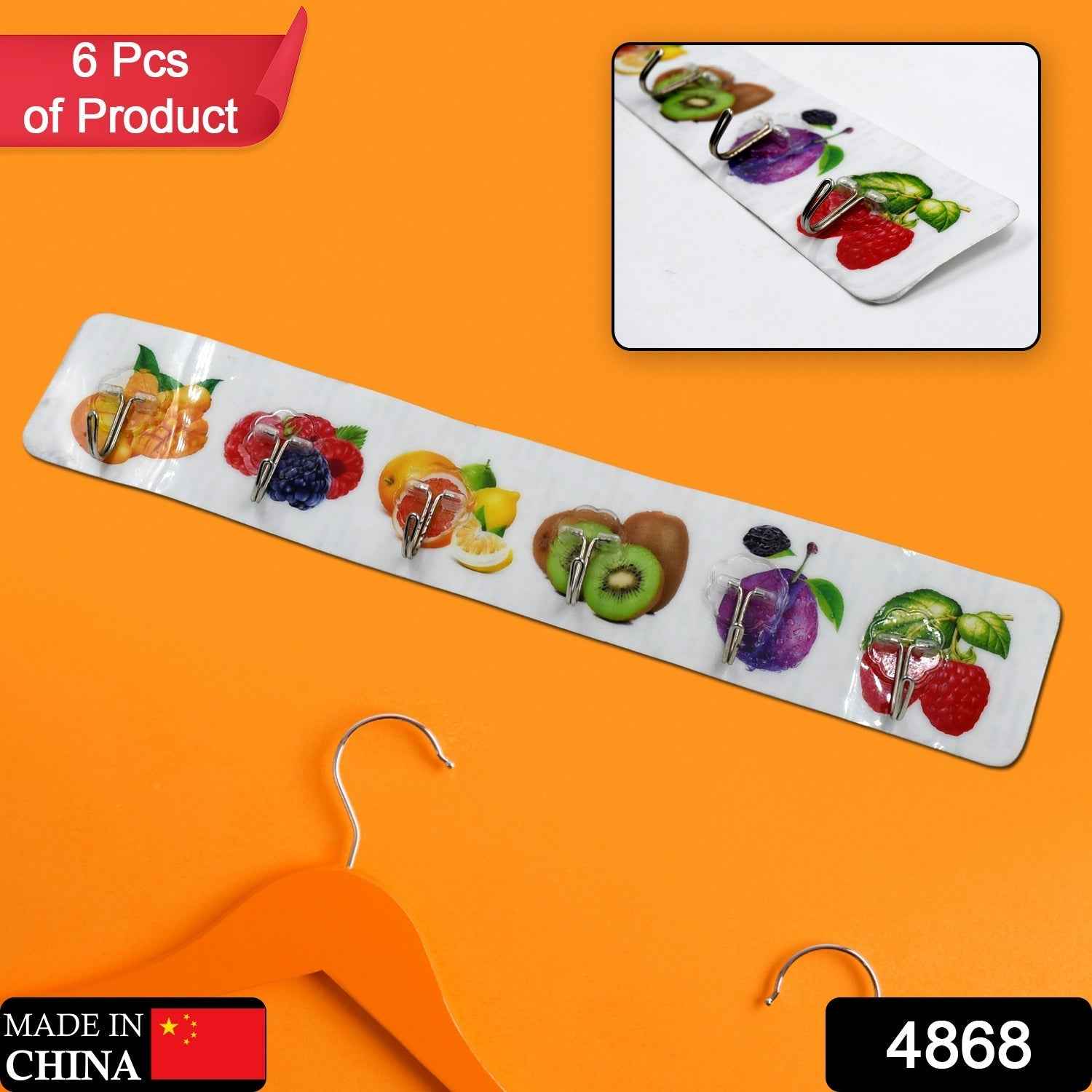 Adhesive Wall Hooks – Strong, Transparent, Multiuse (6 Pcs) | GlimmerHome