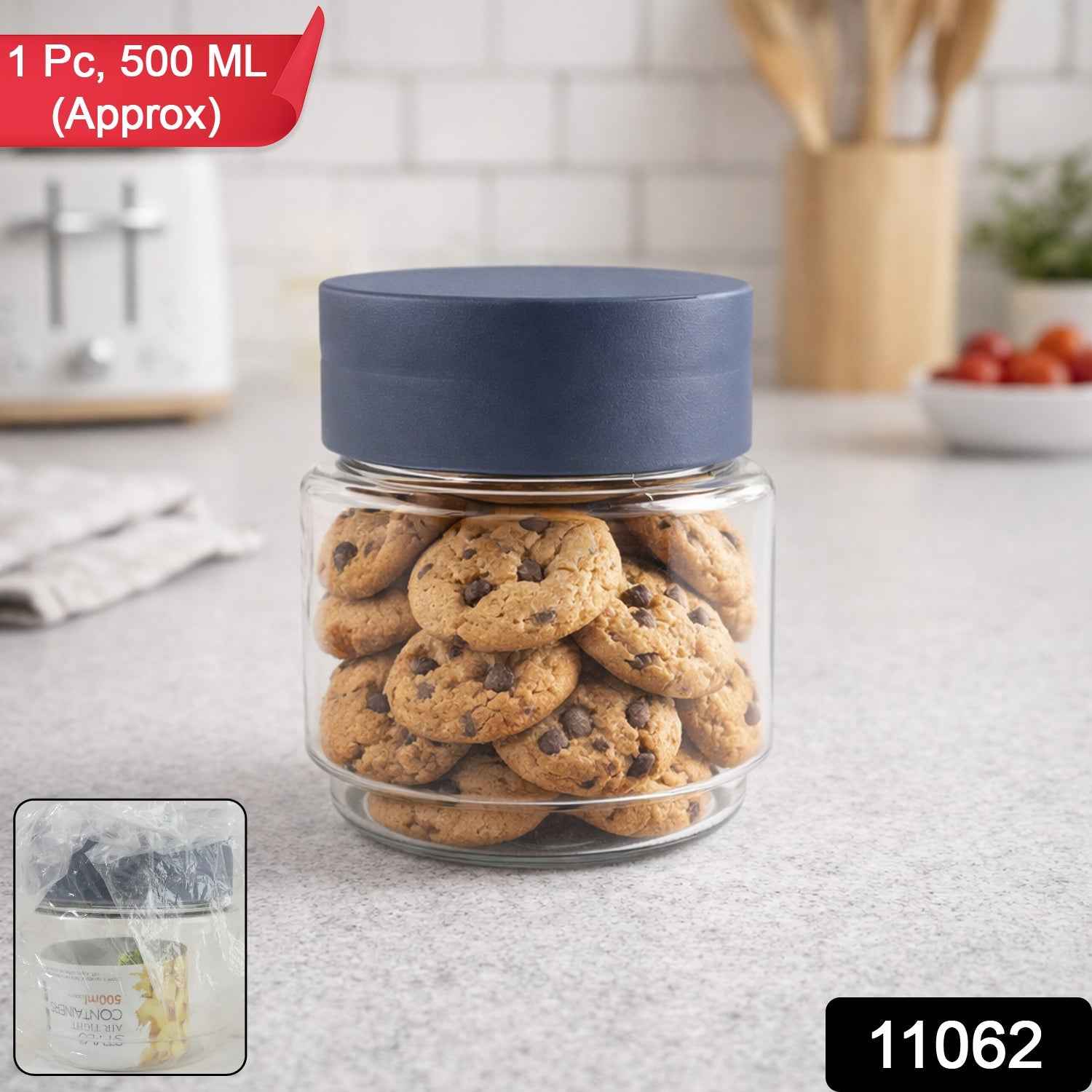 Airtight Kitchen Storage Jar – Secure 500 ML Transparent Container