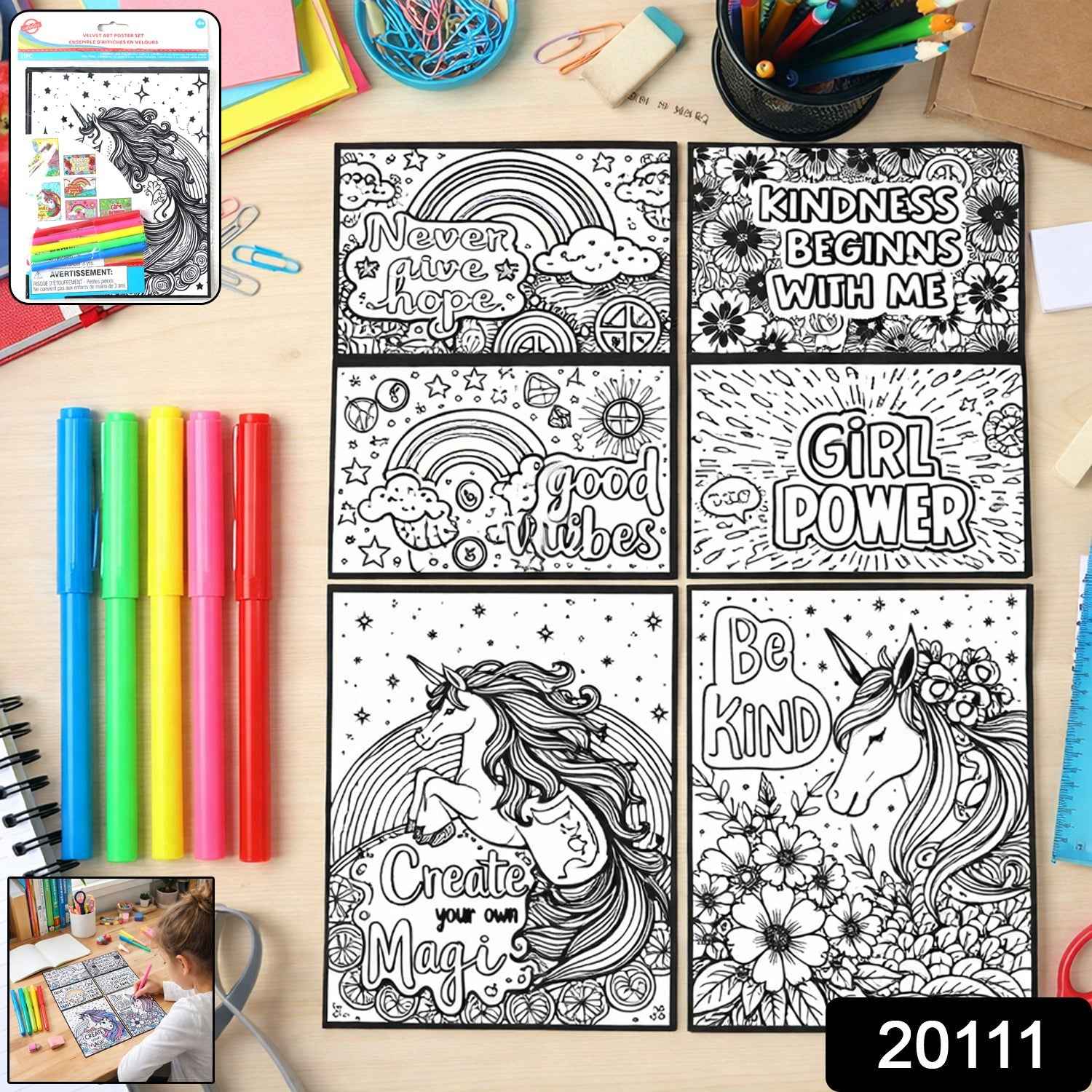 Kids Colouring & Activity Poster Set – 11 Inspiring Art Sheets