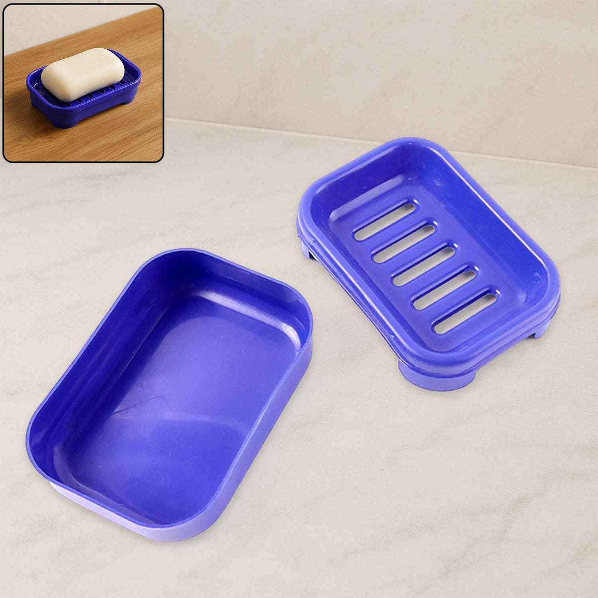 Blue Plastic Soap Case – Leakproof Travel-Friendly Soap Holder