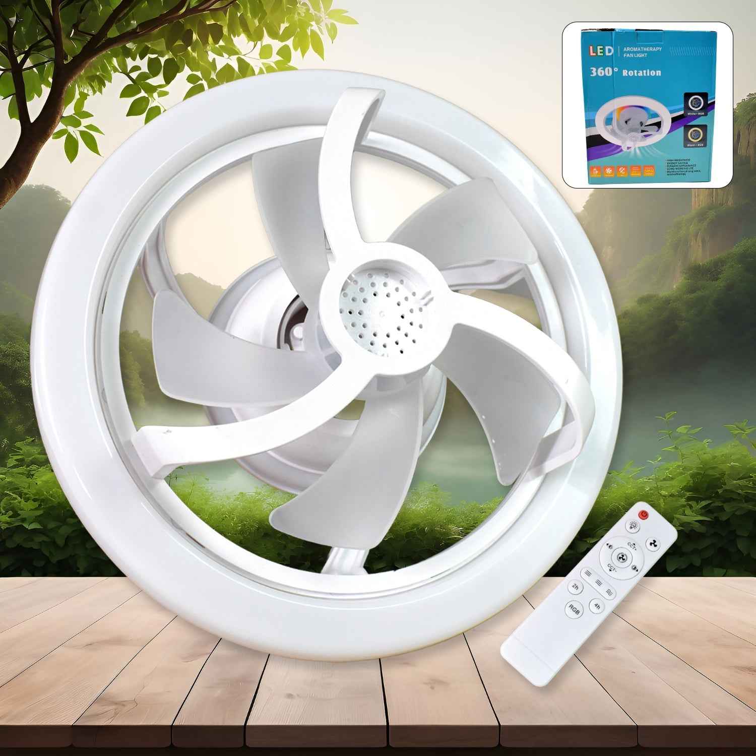 Smart Ceiling Fan – 360° Rotation & LED Light | VoltDesk