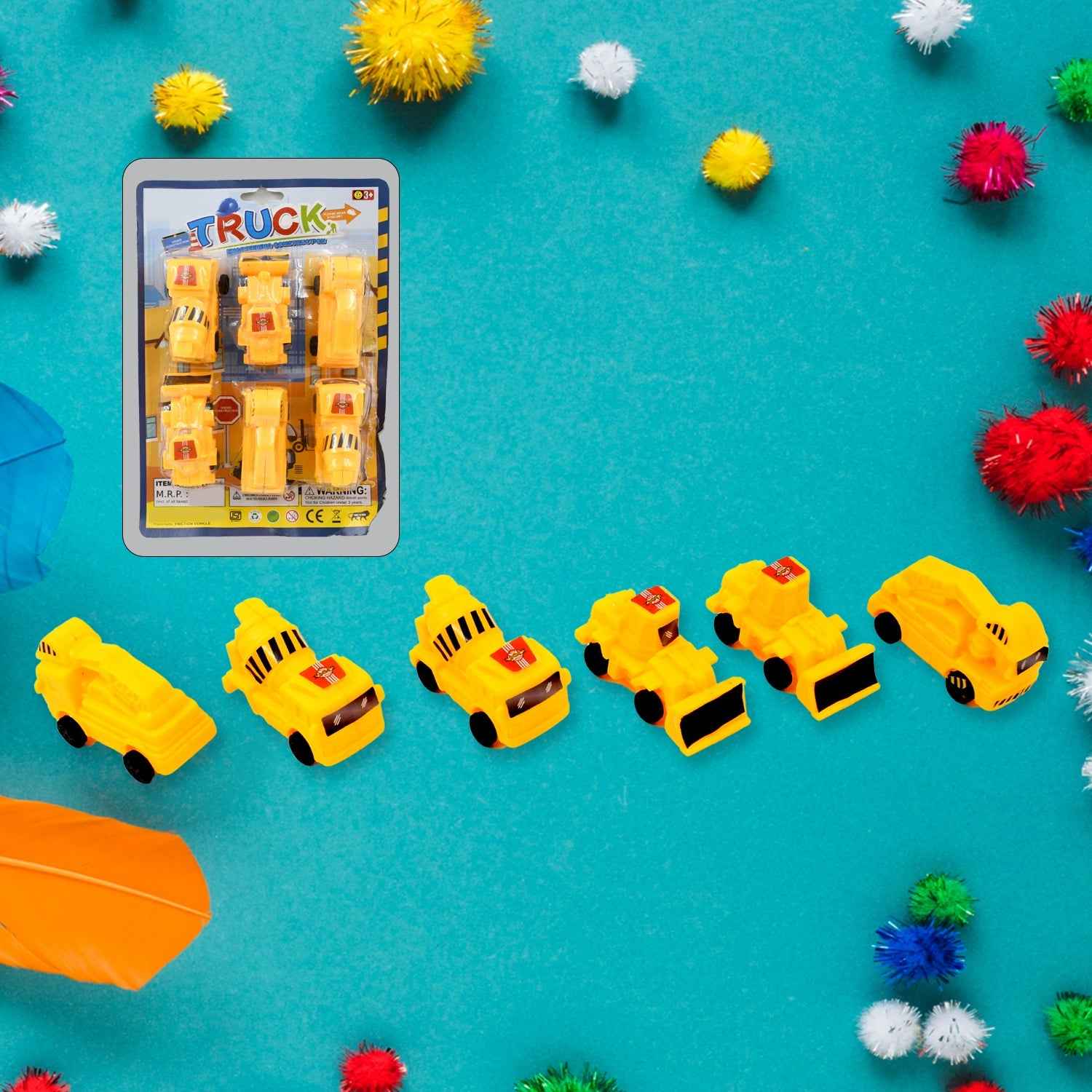 Kids Construction Vehicle Set – 6 Pcs Pull-Back Toys | Little Blocks