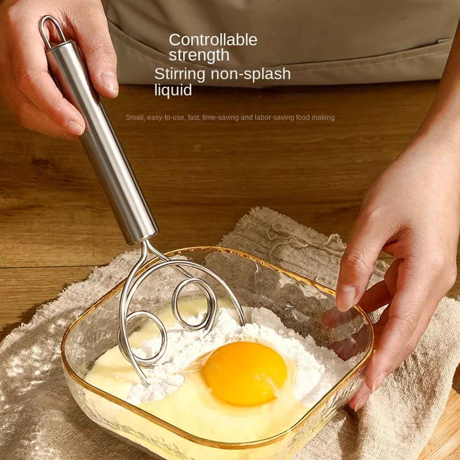 Dough Whisk – Premium Stainless Steel Hand Mixer for Baking | Quickslice
