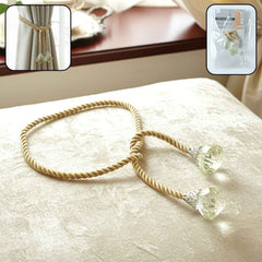 Luxury Curtain Tassel Tieback – Elegant Twisted Rope with Crystal Ends
