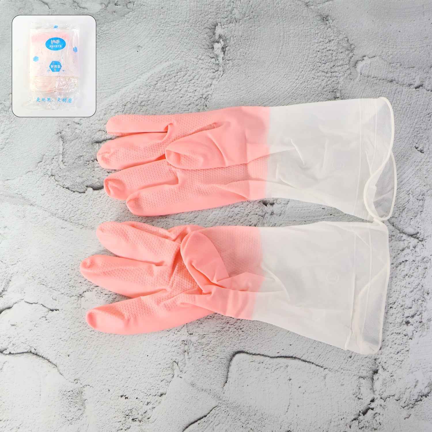 Large Waterproof Cleaning Gloves – Durable Reusable Rubber Pair