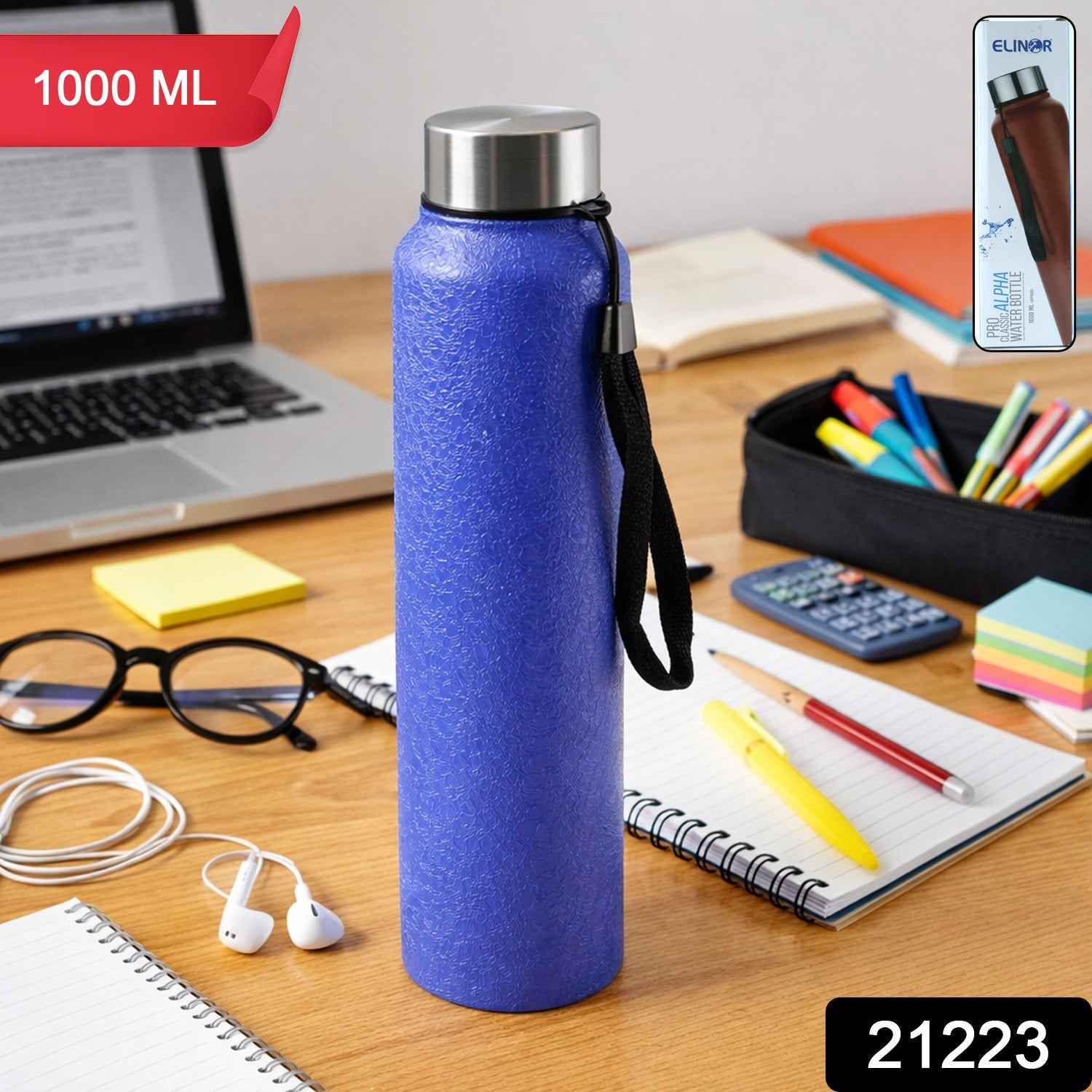 Stainless Steel Water Bottle 1000 ML – Leakproof & Durable